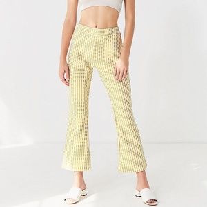 Urban Outfitters yellow plaid flare pants